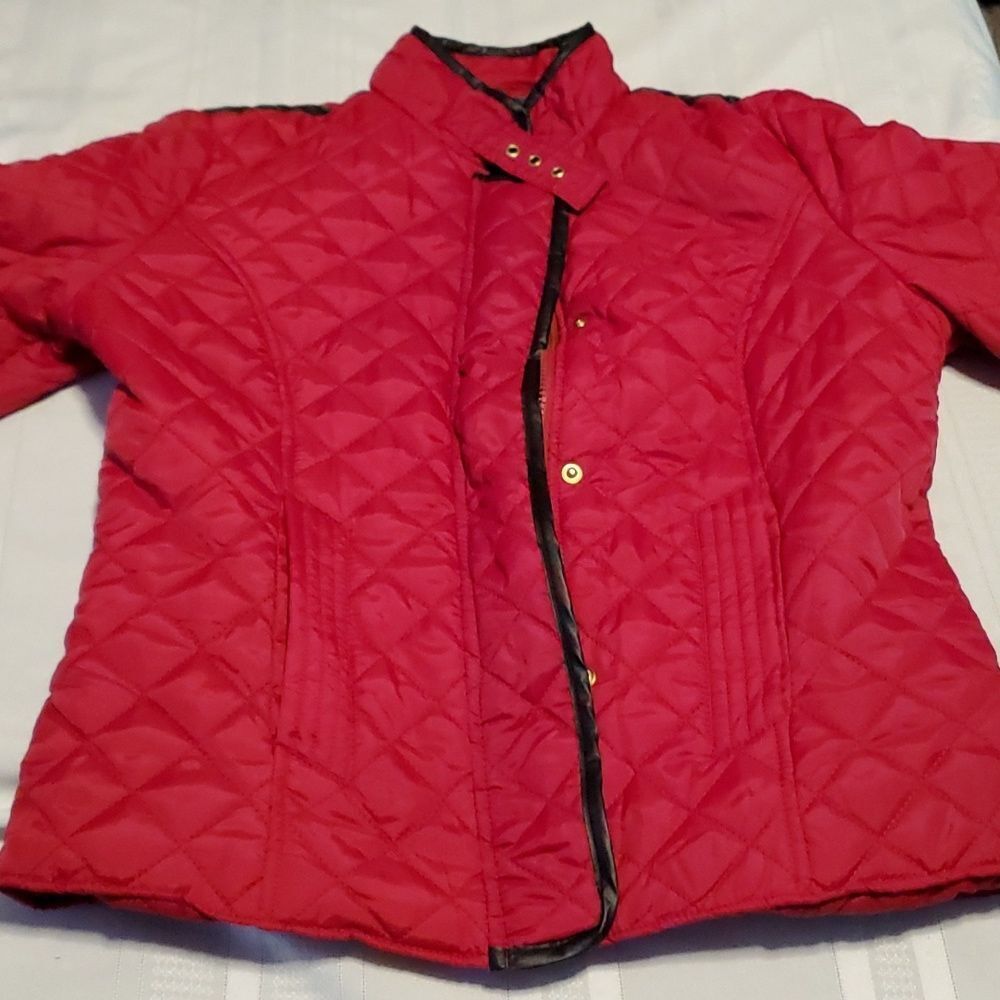 DOLLHOUSE | L WOMEN'S 90S Y2K VTG QUILTED JACKET | RED BLACK